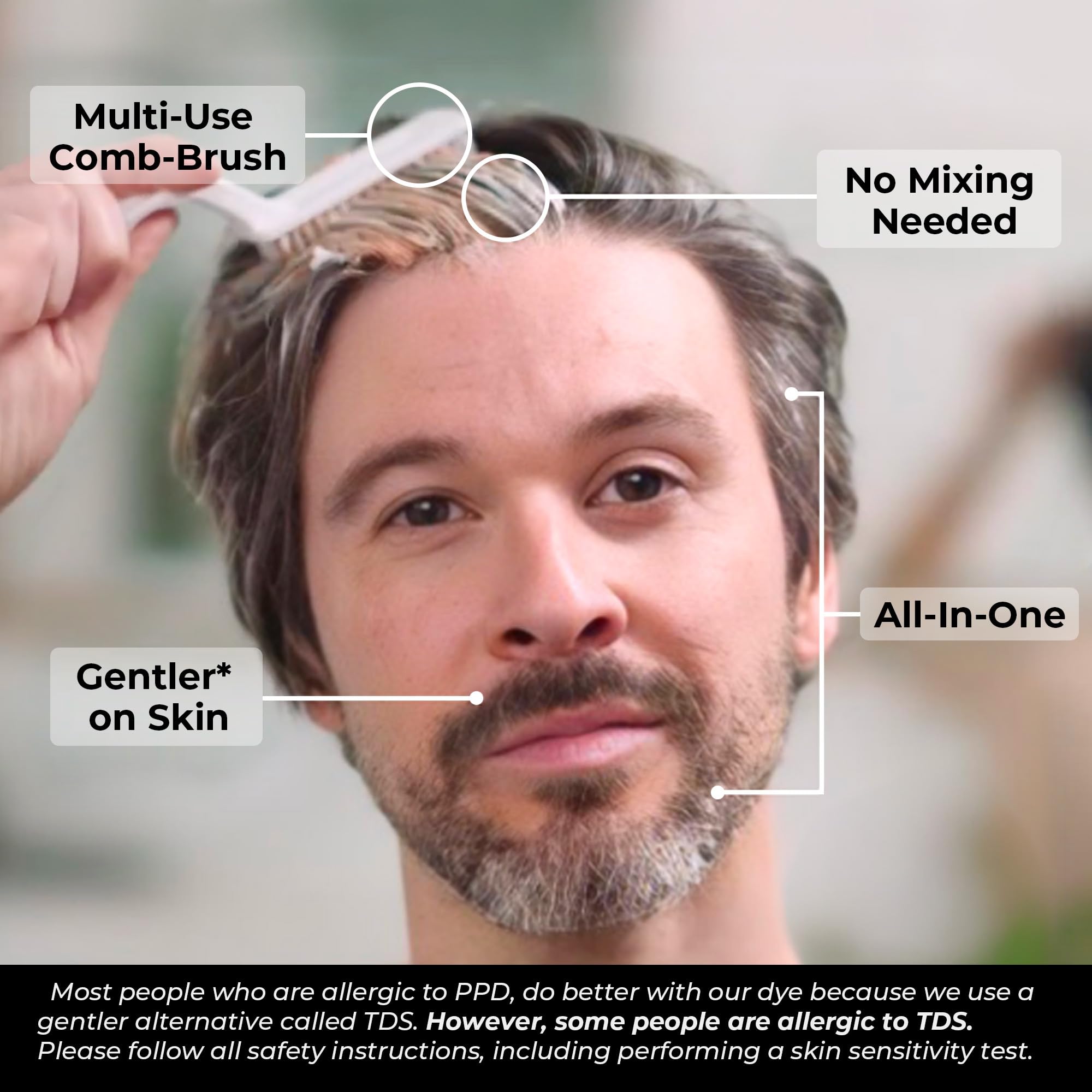 Simpler Hair Color Kit beard application for seamless gray coverage.