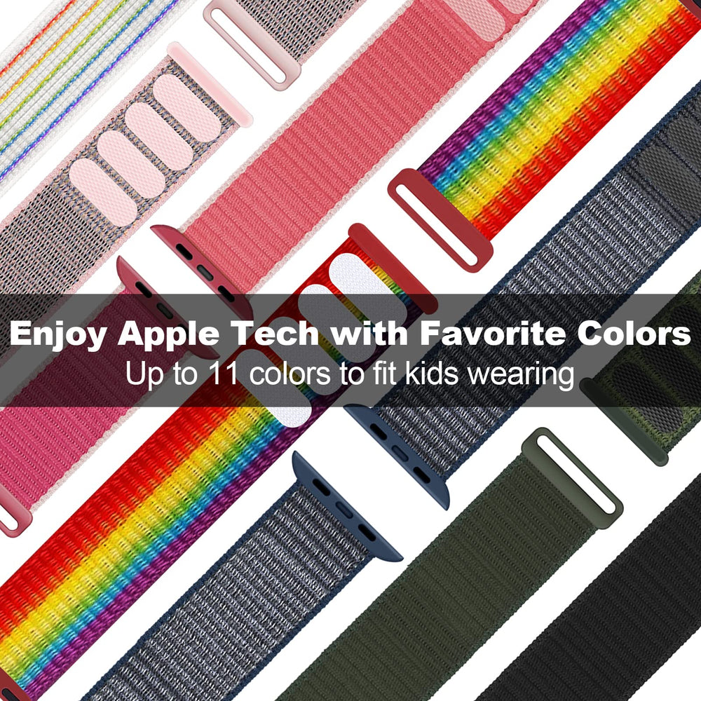 SimpleThings compatible Apple Watch bands for 38–45mm sizes shown in a clear product shot