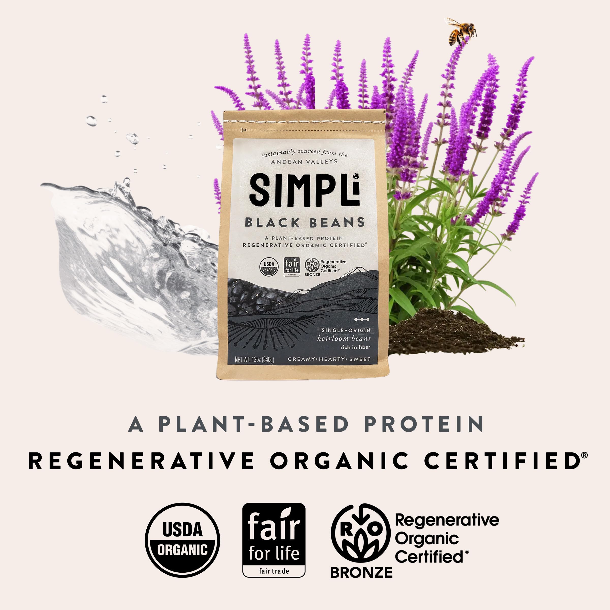 SIMPLi organic black beans vitamin C source highlights essential nutrient benefits for daily meals.