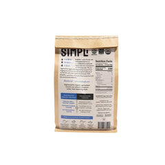 SIMPLi Gigante beans pack back detailing certifications for eco-conscious shoppers.