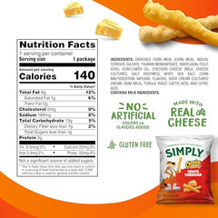 Simply Cheetos Crunchy White Cheddar bag pour for quick snack moments.