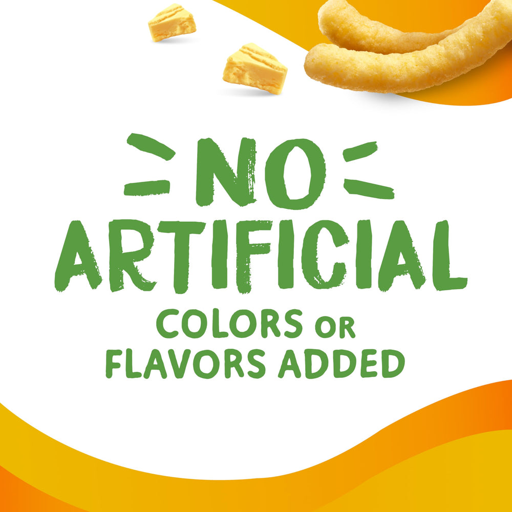 Packshots of multiple Simply Cheetos White Cheddar puffs bags