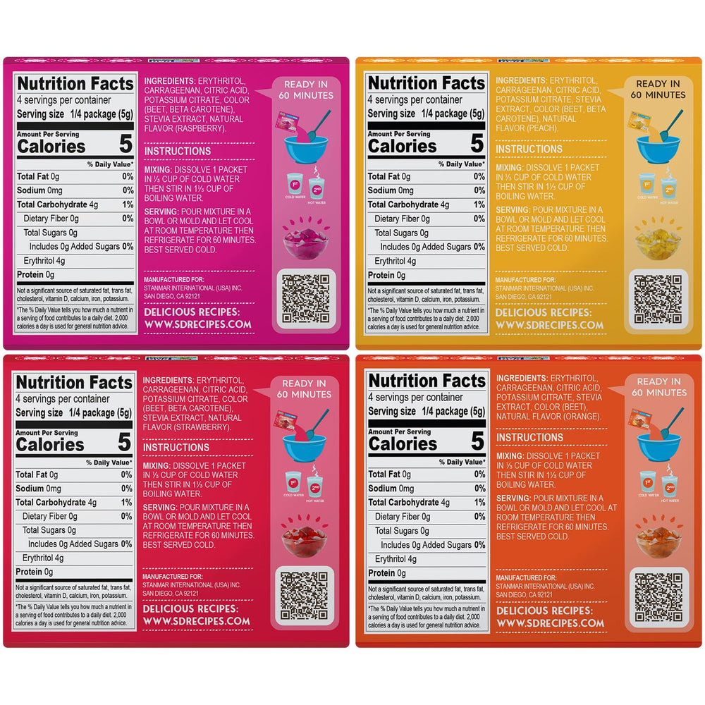 Simply Delish Jel Peach pack: diabetic-friendly keto dessert choice served cold