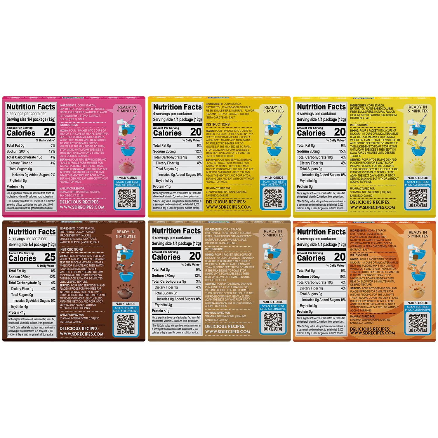 Simply Desserts chocolate pudding mix packet offers a creamy, low-sugar option