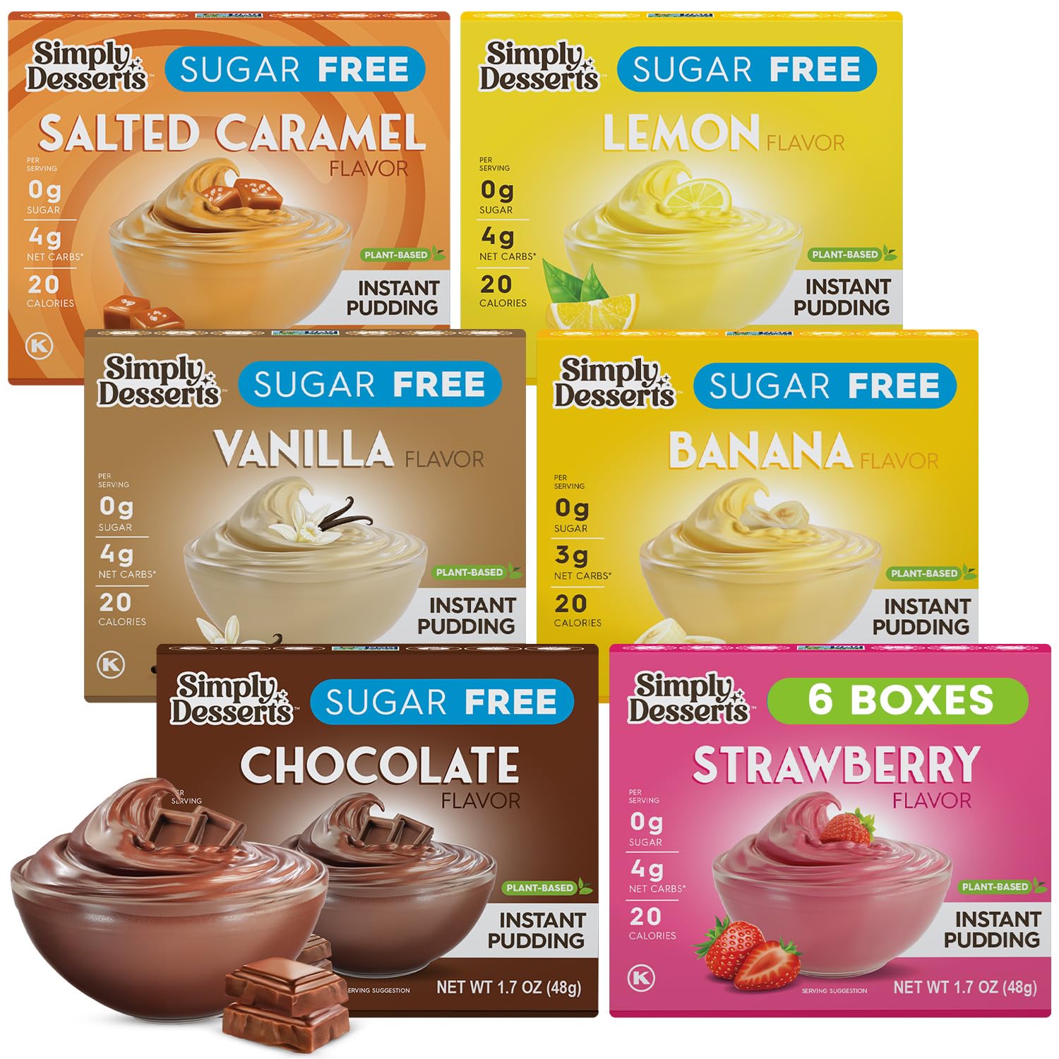 Simply Desserts strawberry pudding mix packet for a quick sugar-free treat