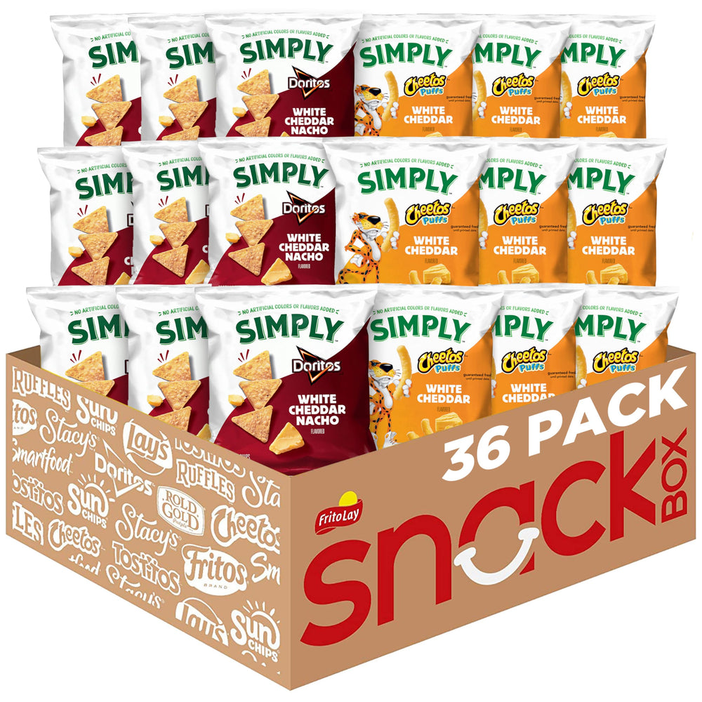 Simply Doritos Cheetos mix pack on table, perfect for sharing at gatherings.