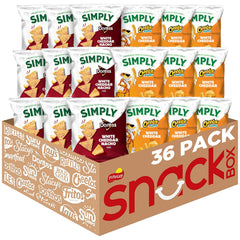 Simply Doritos Cheetos mix pack on table, perfect for sharing at gatherings.