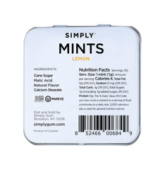Six tins from Simply Gum Lemon mints provide bulk value on the go
