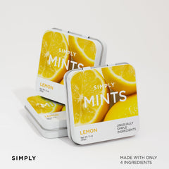 Open tin reveals lemon mints ready to refresh during the day