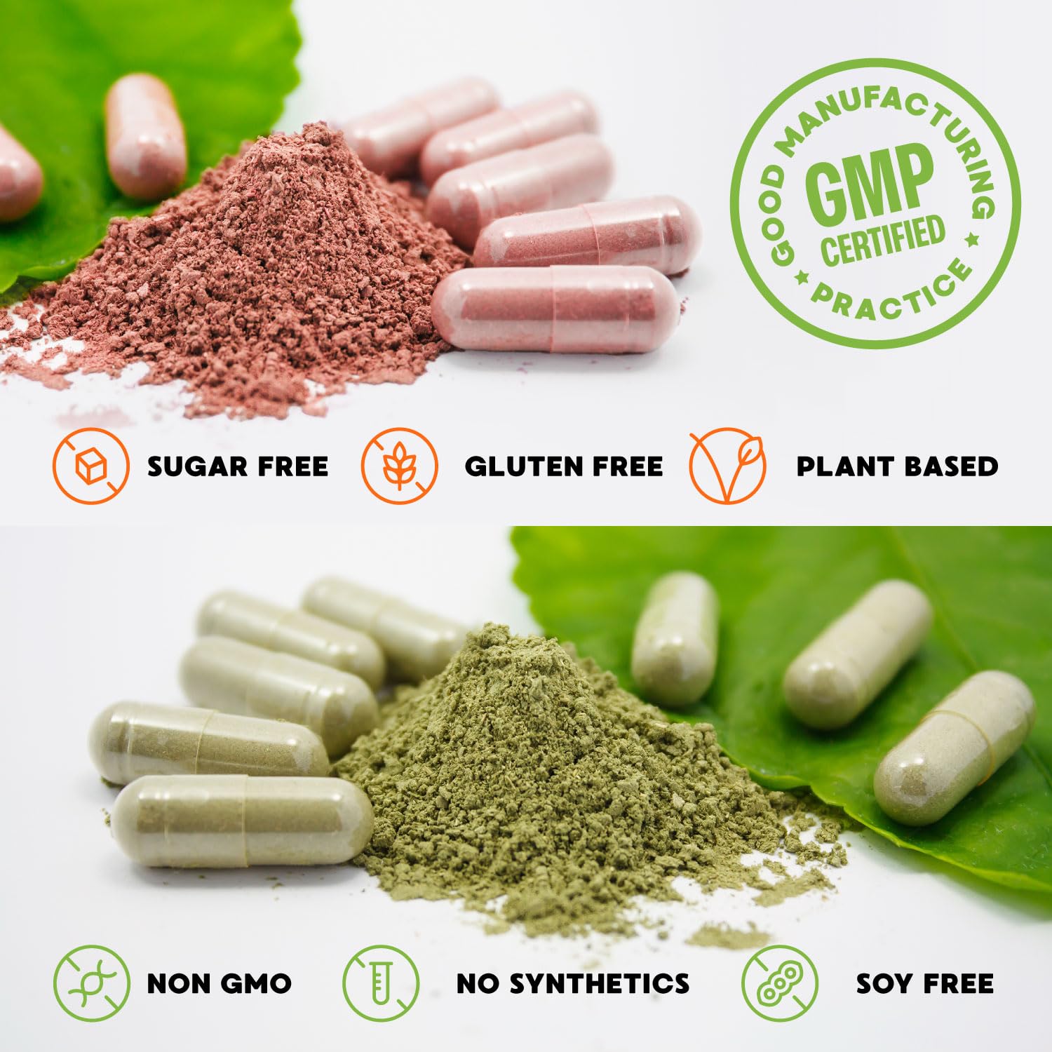 Simply Nature's Pledge ingredients close-up with fresh fruits and vegetables