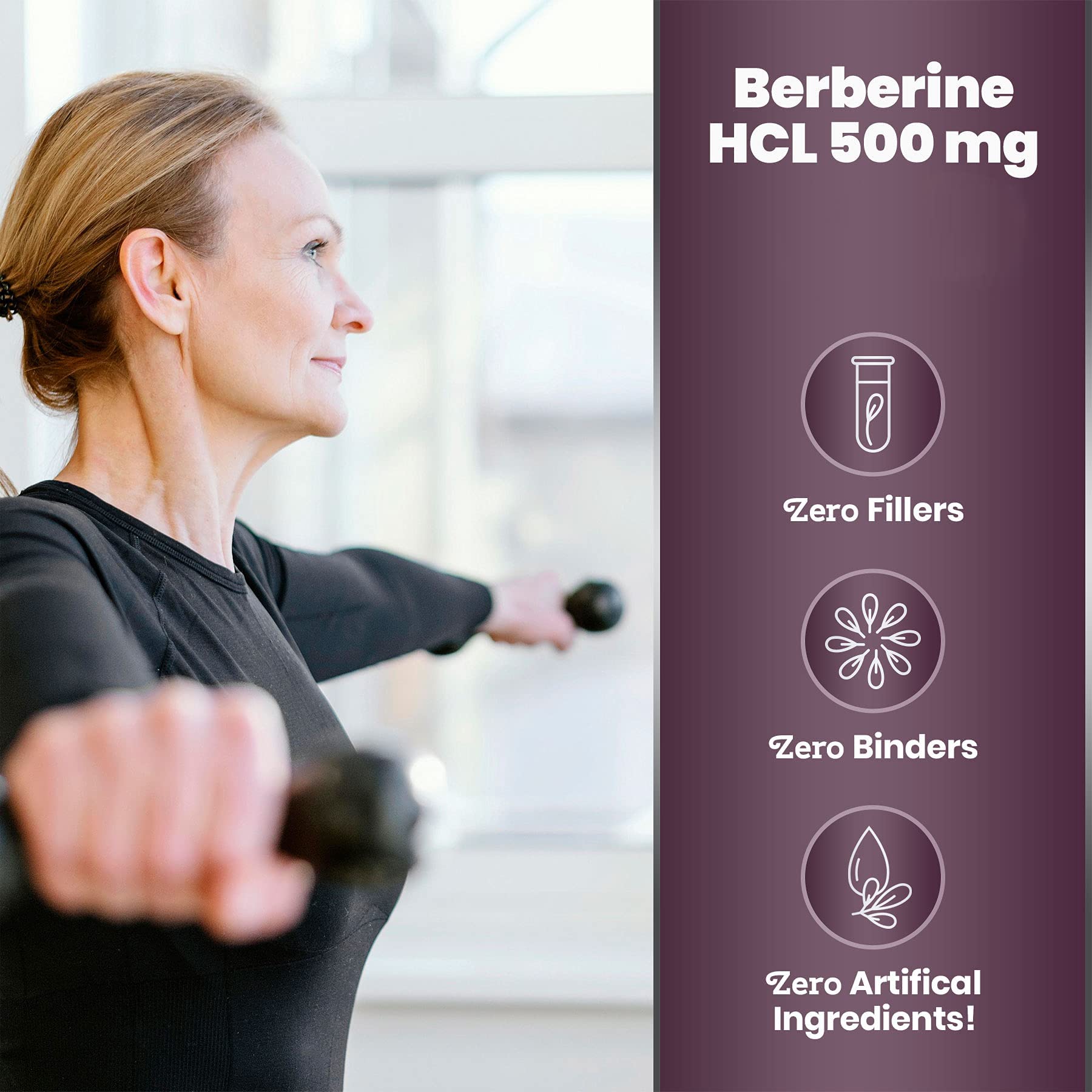 Simply Natures Pure berberine USA-made packaging emphasizing quality