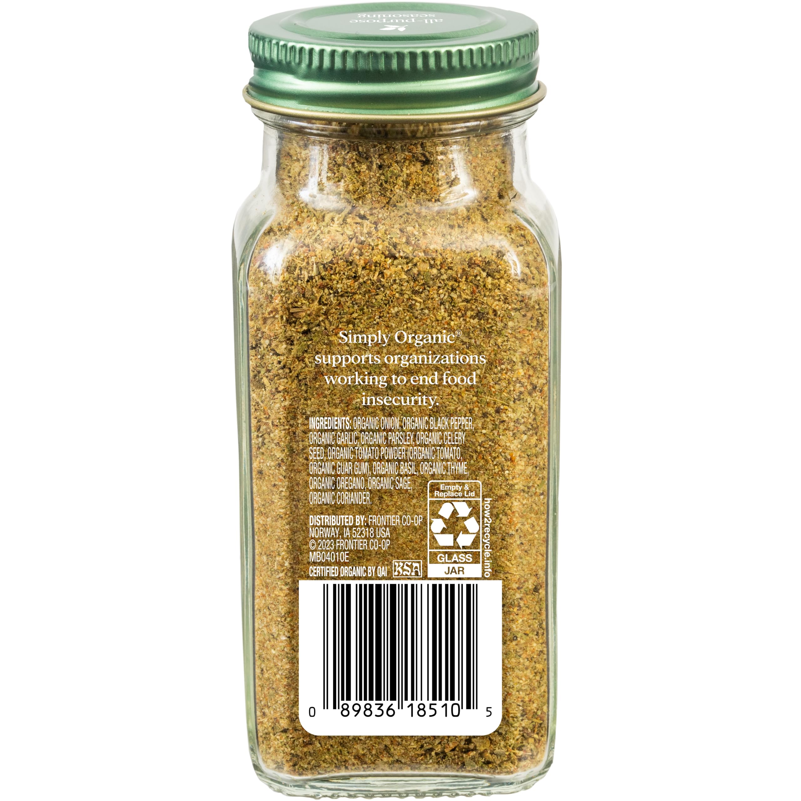 Ingredients of Simply Organic All-Purpose Seasoning include garlic and onion