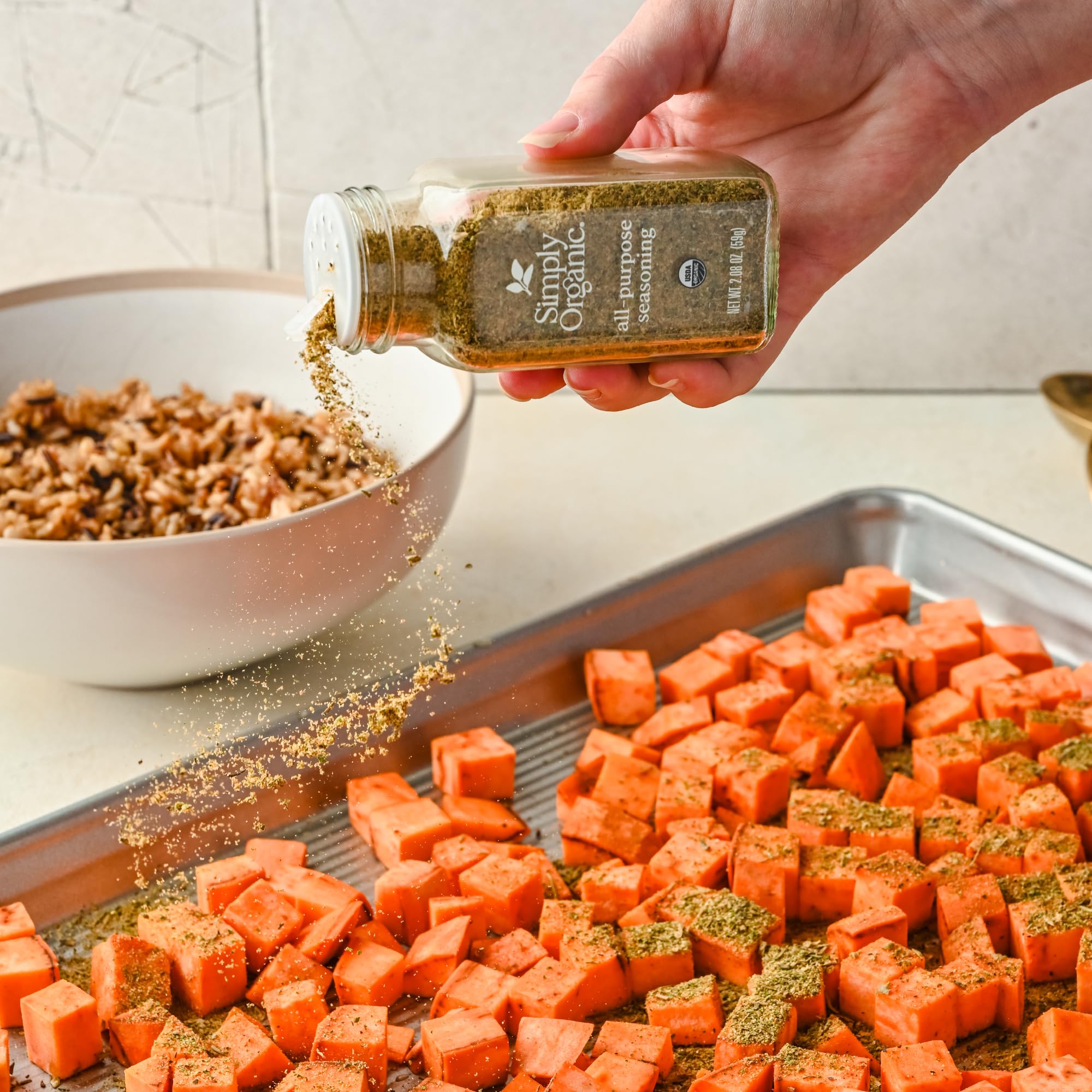 Soup or salad flavored with Simply Organic All-Purpose Seasoning