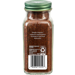 Close-up of Simply Organic Ancho Chili Powder reveals deep red-brown color