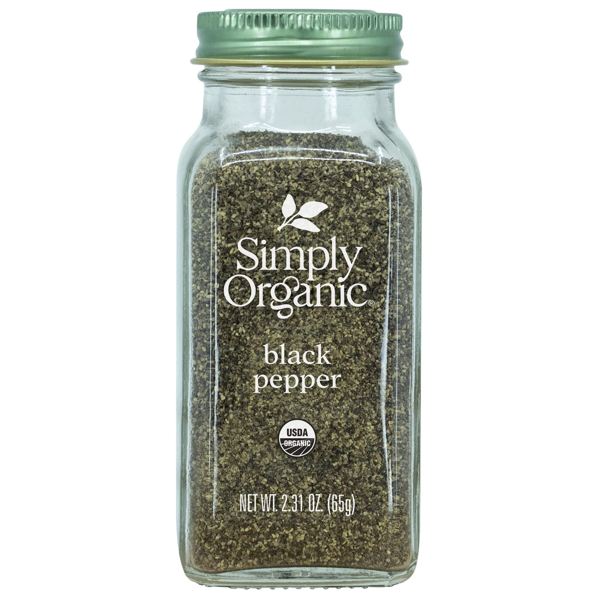 Simply Organic Black Pepper medium grind in packshot for everyday seasoning.