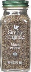 Simply Organic Black Pepper dispensing mill shows convenient, consistent seasoning.