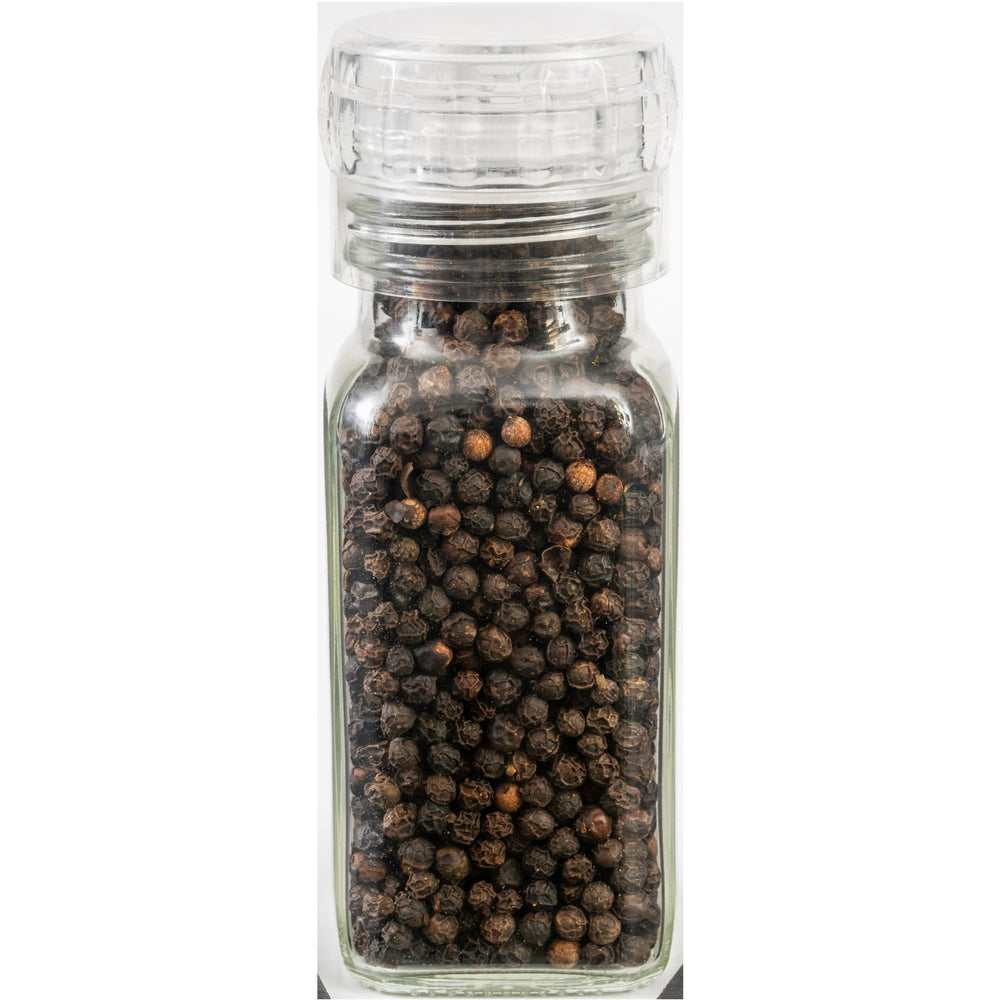 Simply Organic Daily Grind grinder top in action, delivering fresh pepper with every turn.