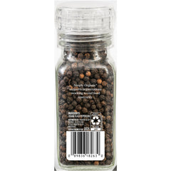 Simply Organic Daily Grind peppercorns close-up showing premium organic black pepper for rich flavor.