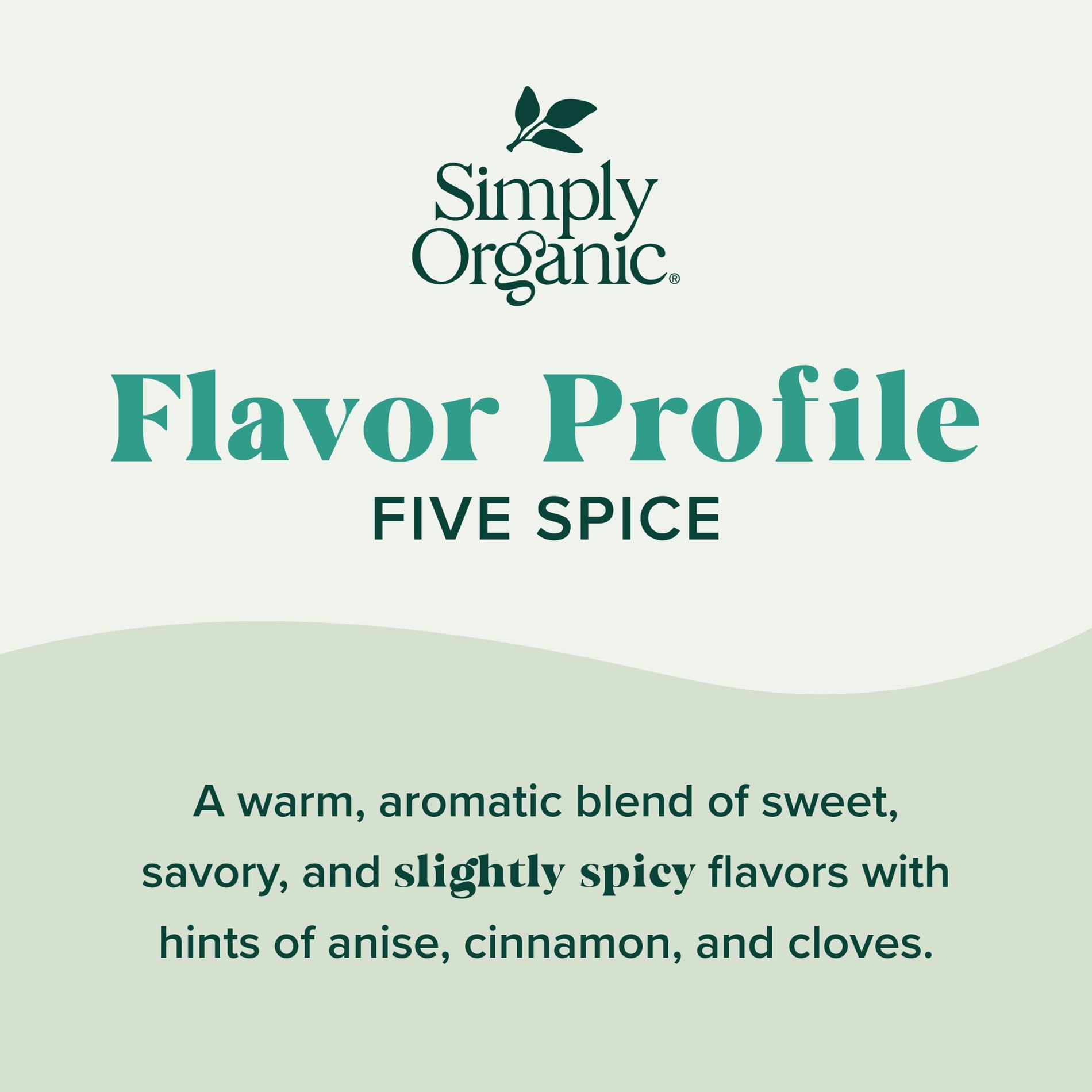 Simply Organic Five Spice Powder pouring ready for sauces and vegetables.