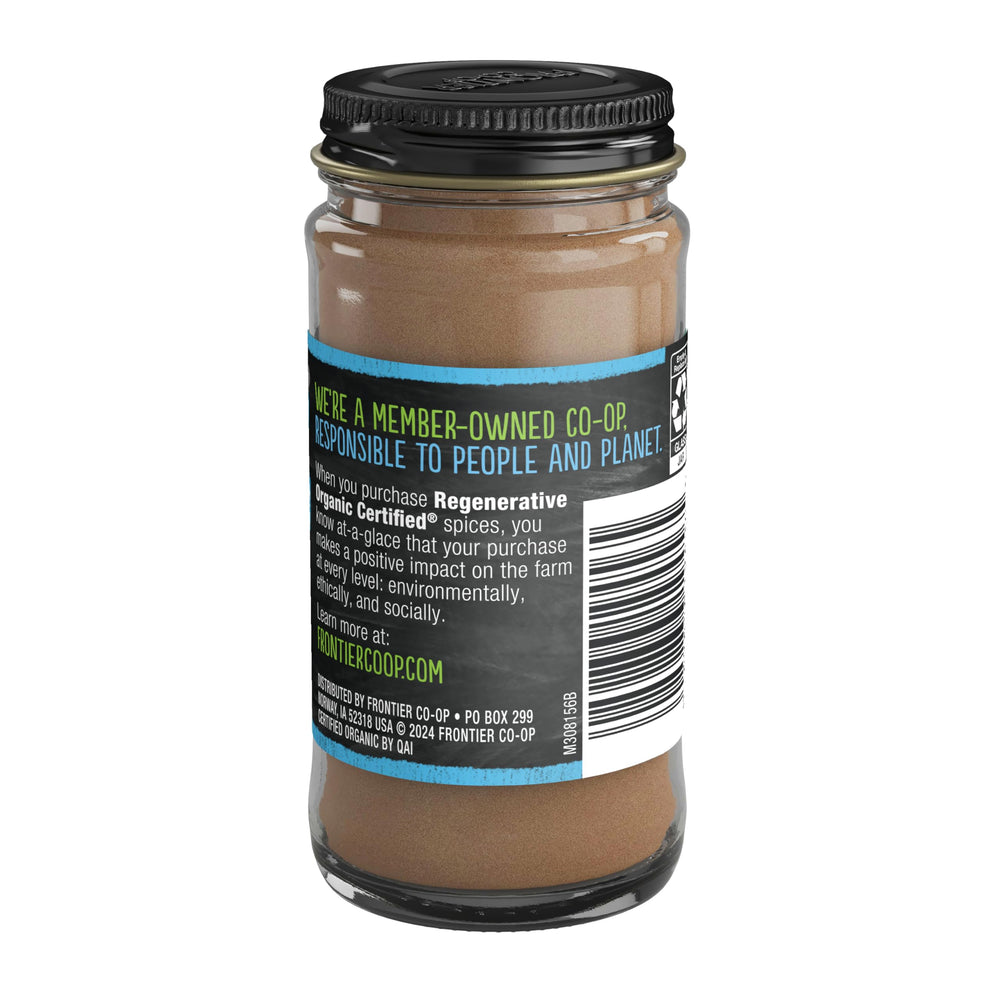 Close-up of Simply Organic Frontier Cinnamon powder showing fine texture