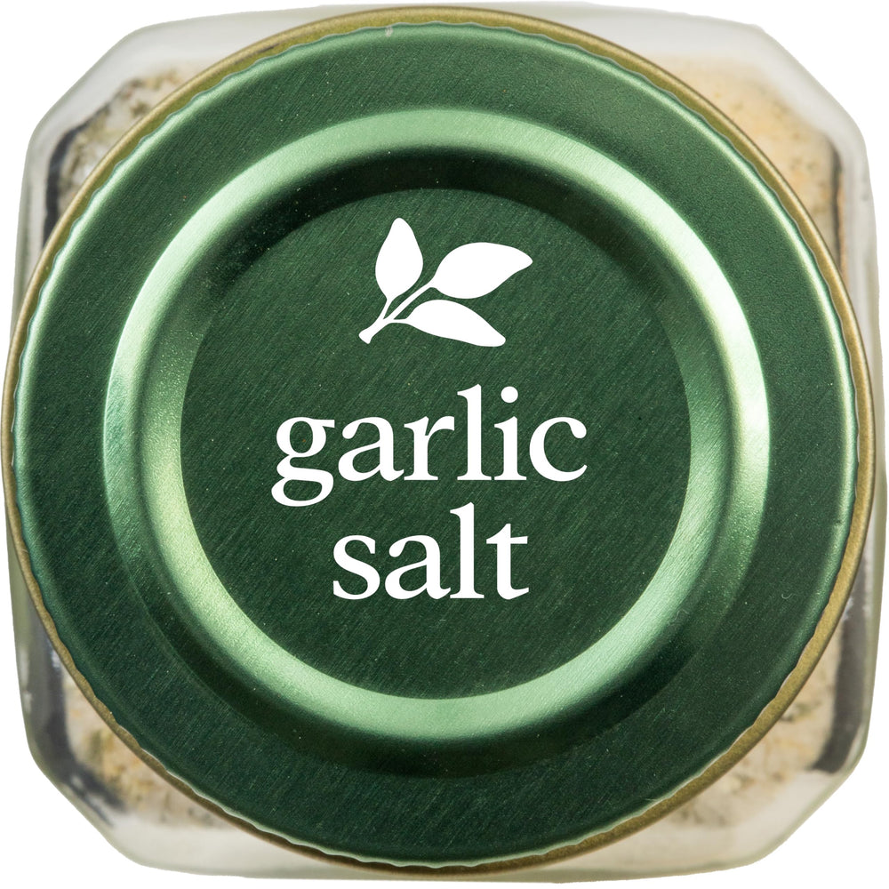 Simply Organic Garlic Salt with parsley visible, perfect for pastas and vegetables