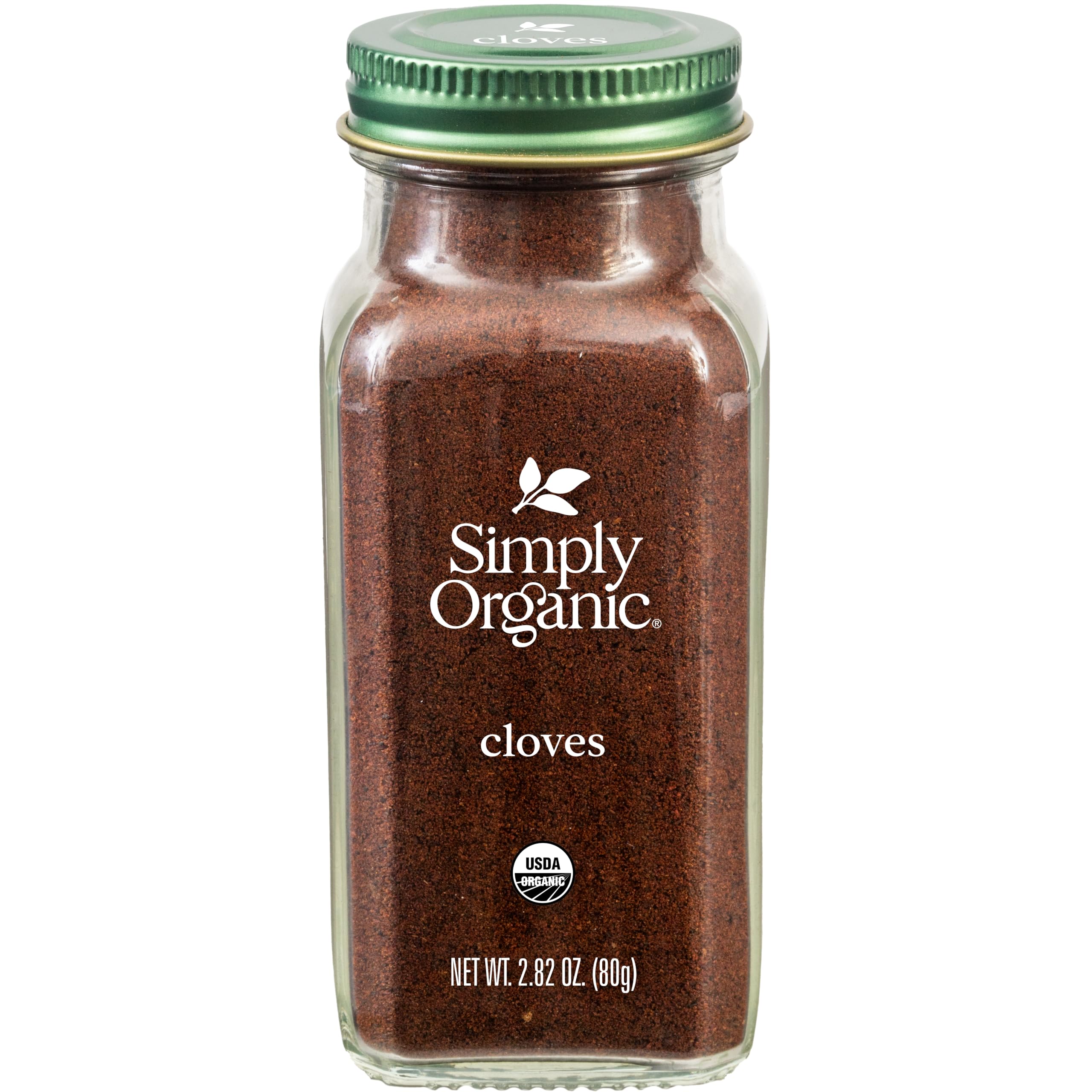 Simply Organic Ground Cloves jar on shelf for warm, aromatic flavor