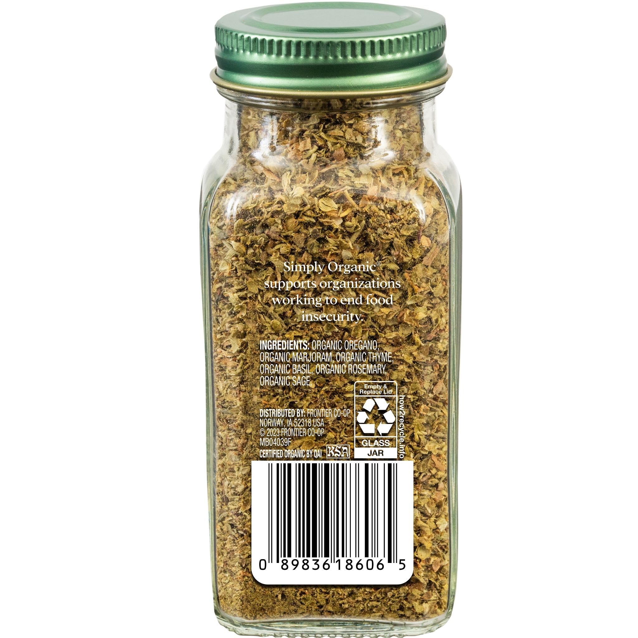 Simply Organic Italian seasoning with whole herbs ready to enhance sauces.