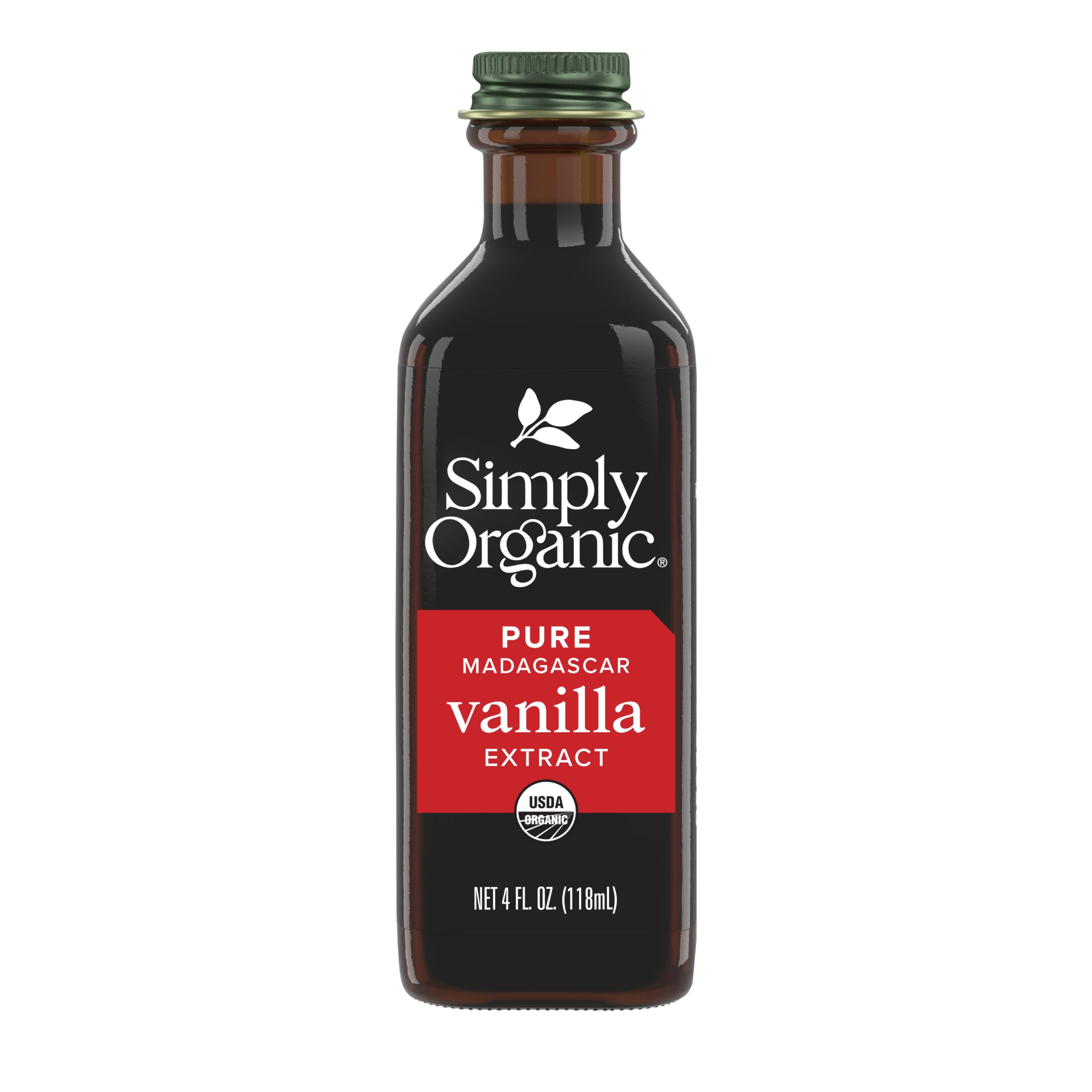 Simply Organic Madagascar Vanilla Extract bottle close-up showcases premium flavor