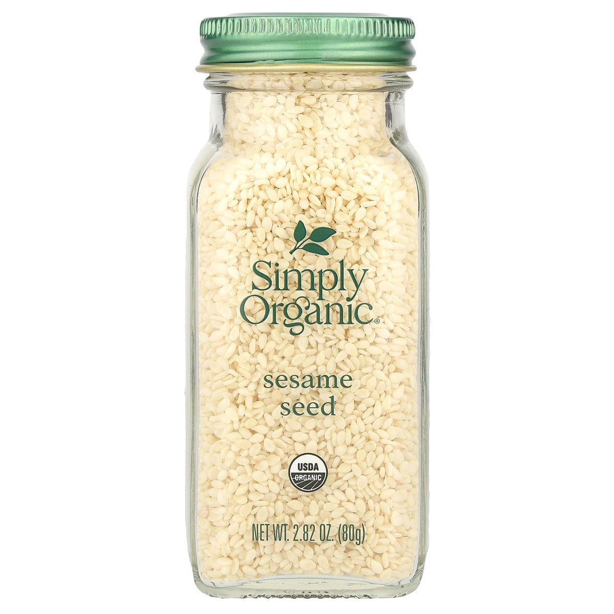Simply Organic sesame seeds pack close-up, perfect for baking and topping dishes.