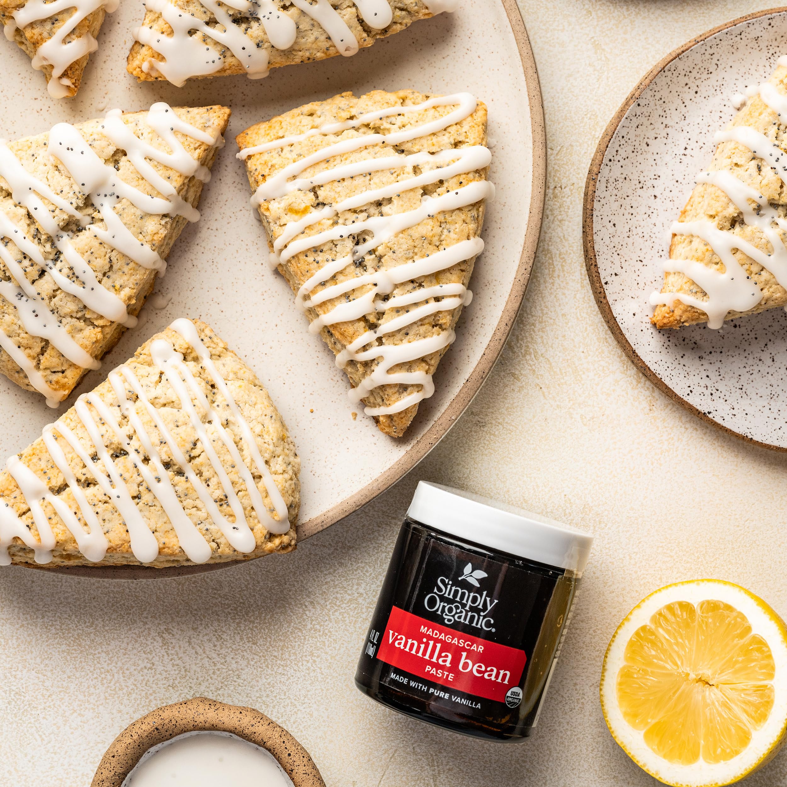 Ice cream base with Simply Organic paste shows speckled vanilla aroma.