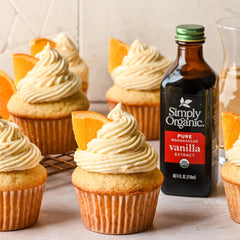 Pouring Simply Organic vanilla extract into batter reveals easy flavor boost