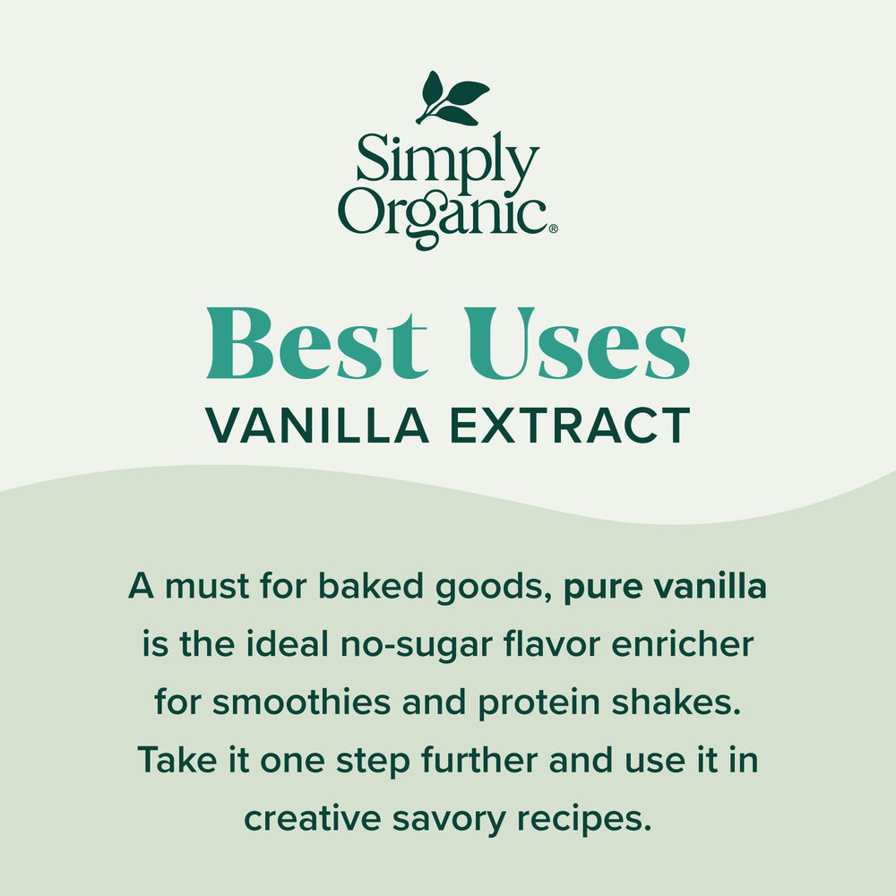 Vanilla aroma from Simply Organic elevates desserts and drinks