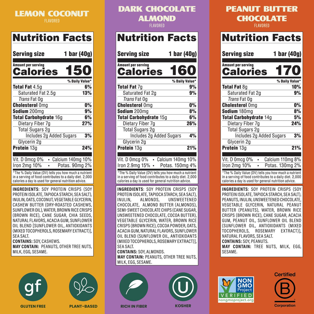 Simply Protein Crispy Bars Lemon Coconut, lighter plant-based protein choice