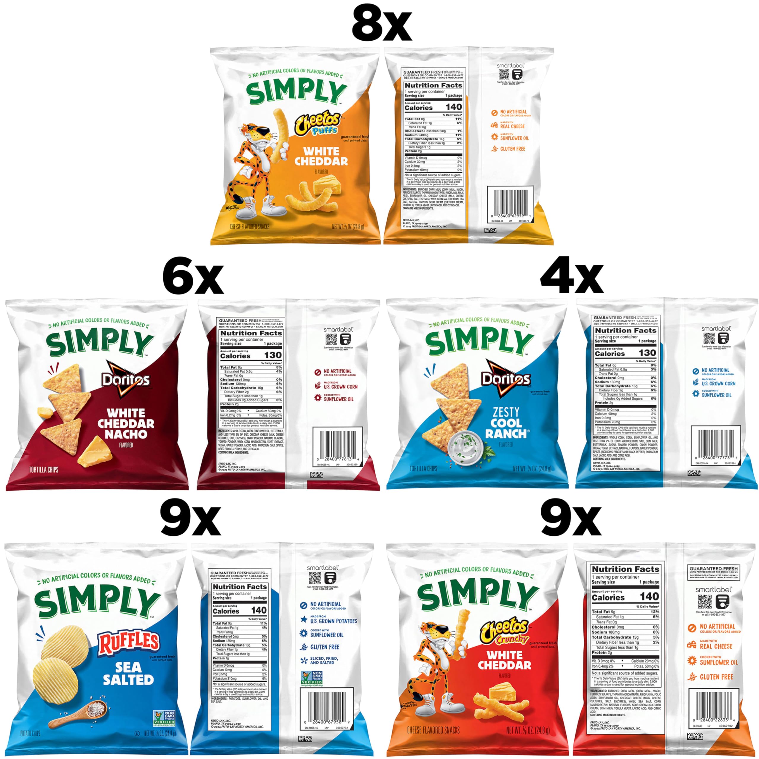 Simply Snacks Ruffles Sea Salted Potato Chips bag detail with crisp texture