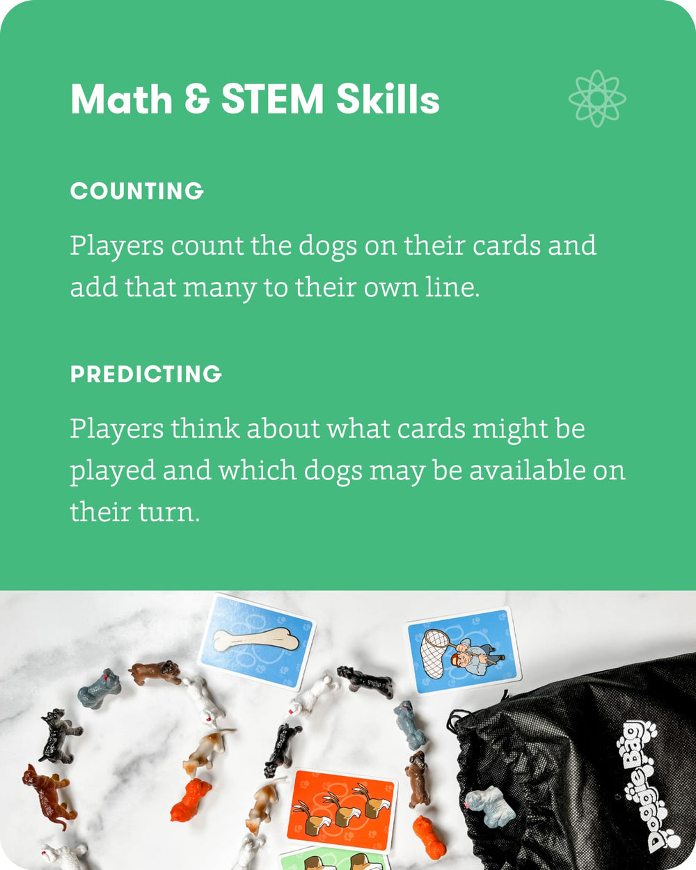SimplyFun Walk The Dogs showcases artwork and rules for learning math.