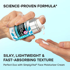 SimplyVital Collagen Retinol Hyaluronic Serum pump enables easy, precise application for clean skincare routines.