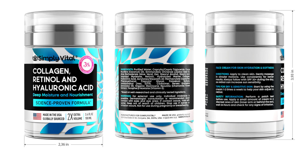 SimplyVital dermatologist-tested label signals safe, skin-friendly formulation.