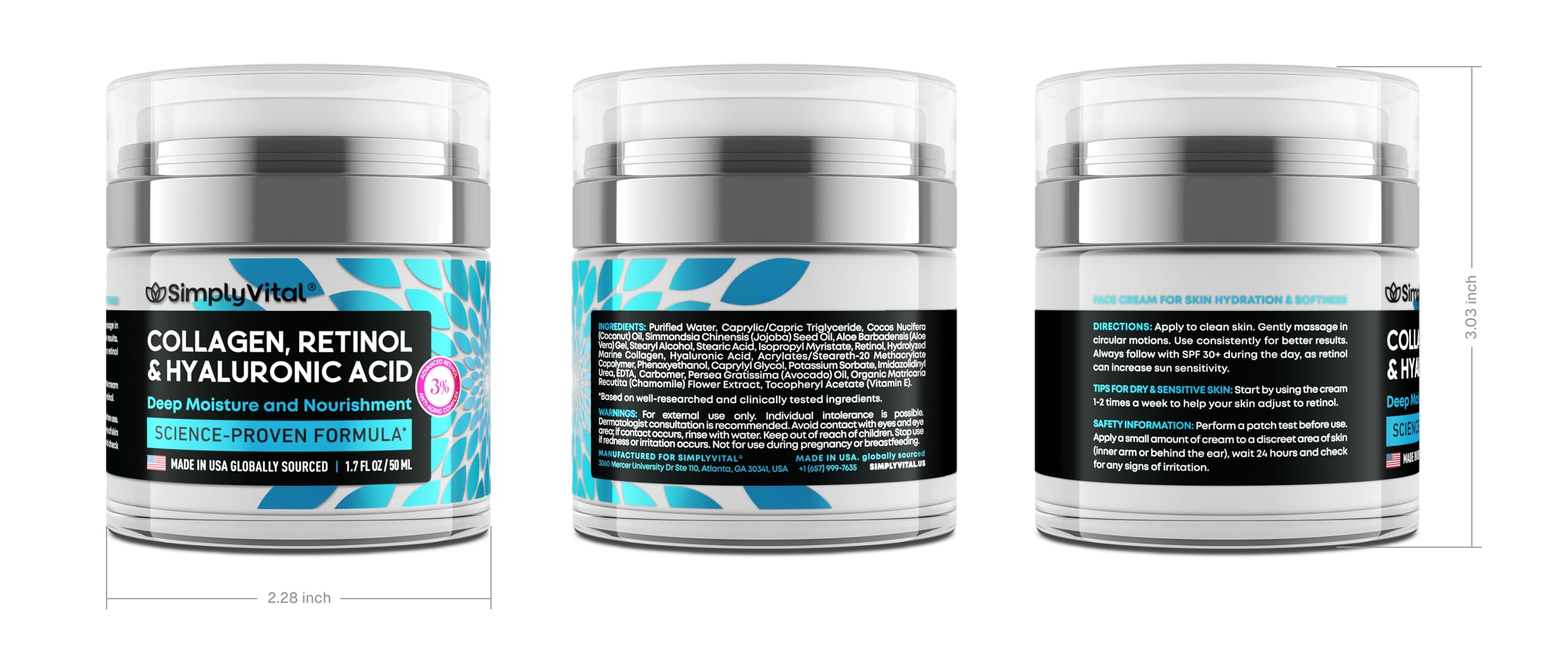 Versatile SimplyVital skincare suitable for both men and women.