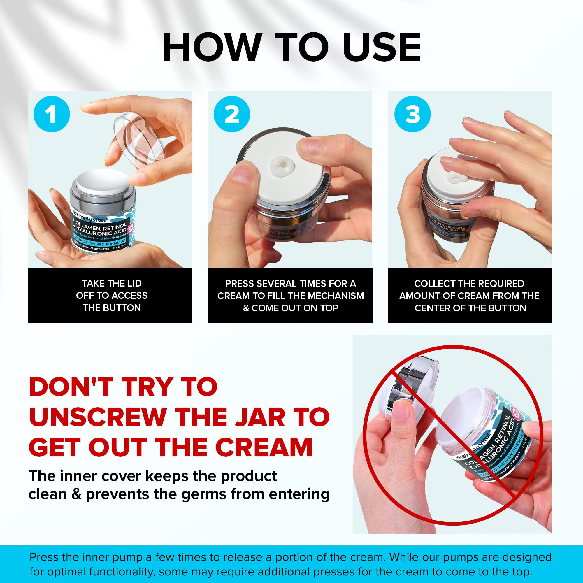 Evening skincare routine featuring SimplyVital night cream texture.