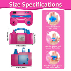 SINBEE balloon pump inflates latex and helium balloons with a dual nozzle.