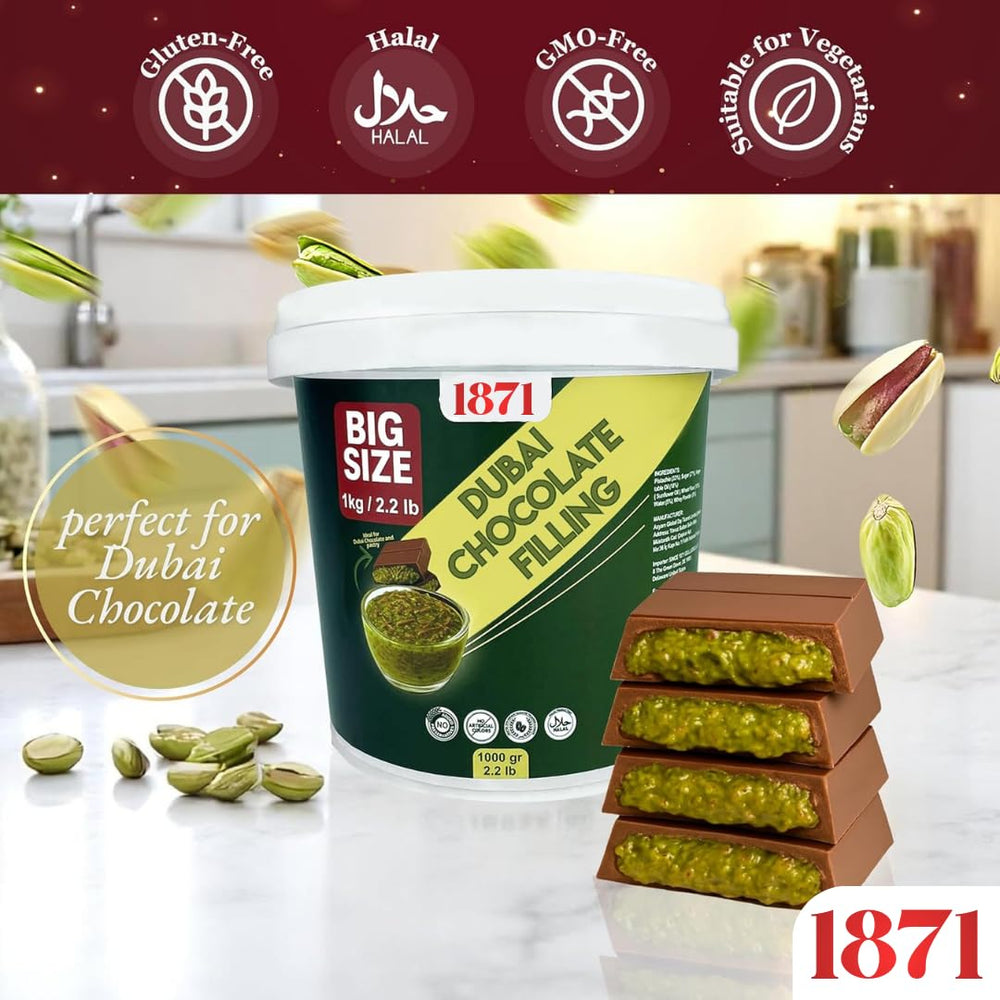Since 1871 Güllüoğlu Dubai Chocolate Filling ideal for diverse dessert applications
