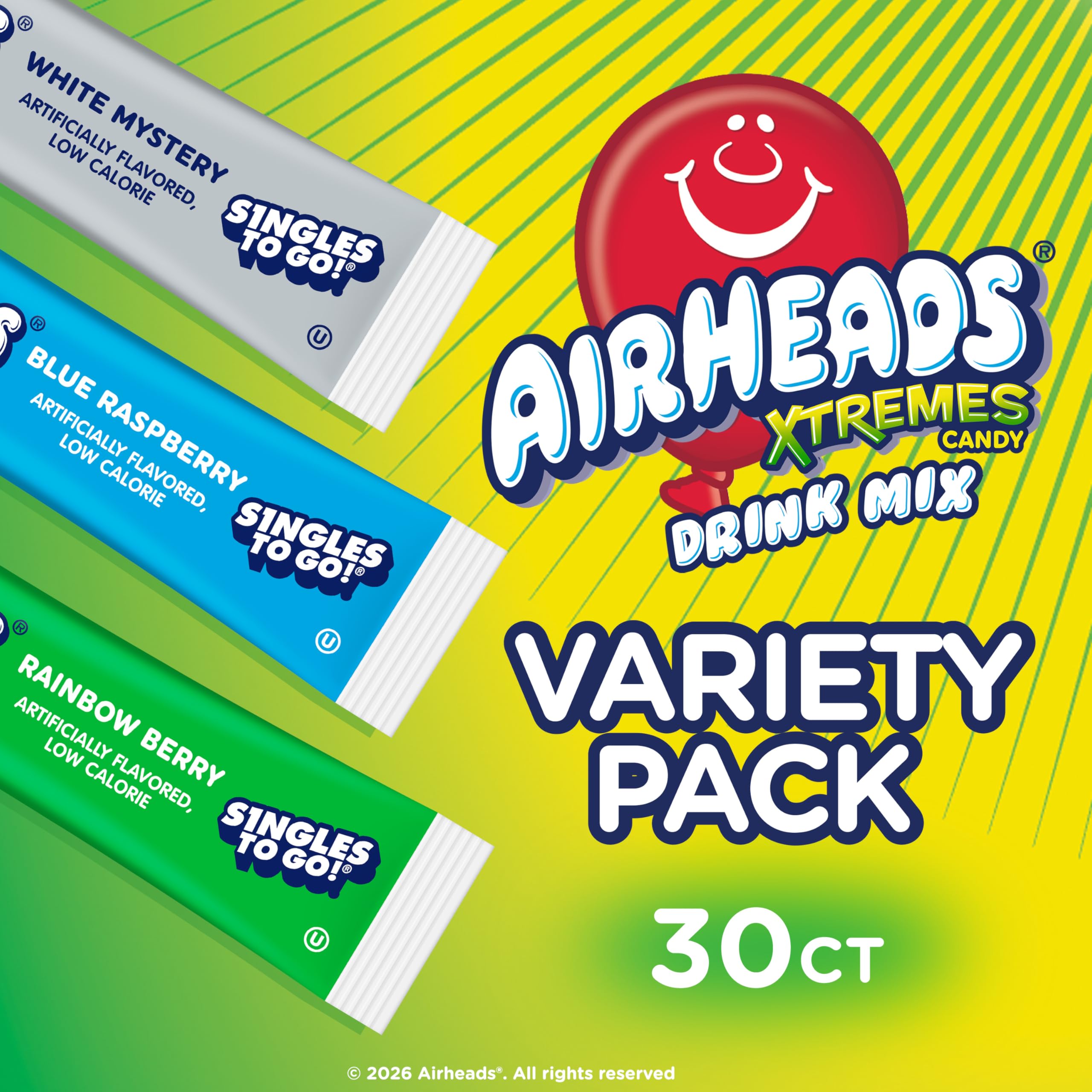 Airheads Xtreme white mystery packet dissolving in water