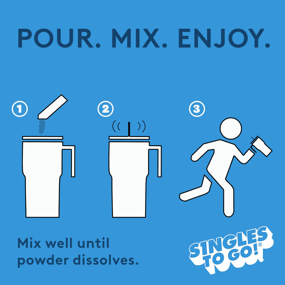 Jolly Rancher Singles-To-Go sticks dissolve in water for a flavorful, low-calorie drink.