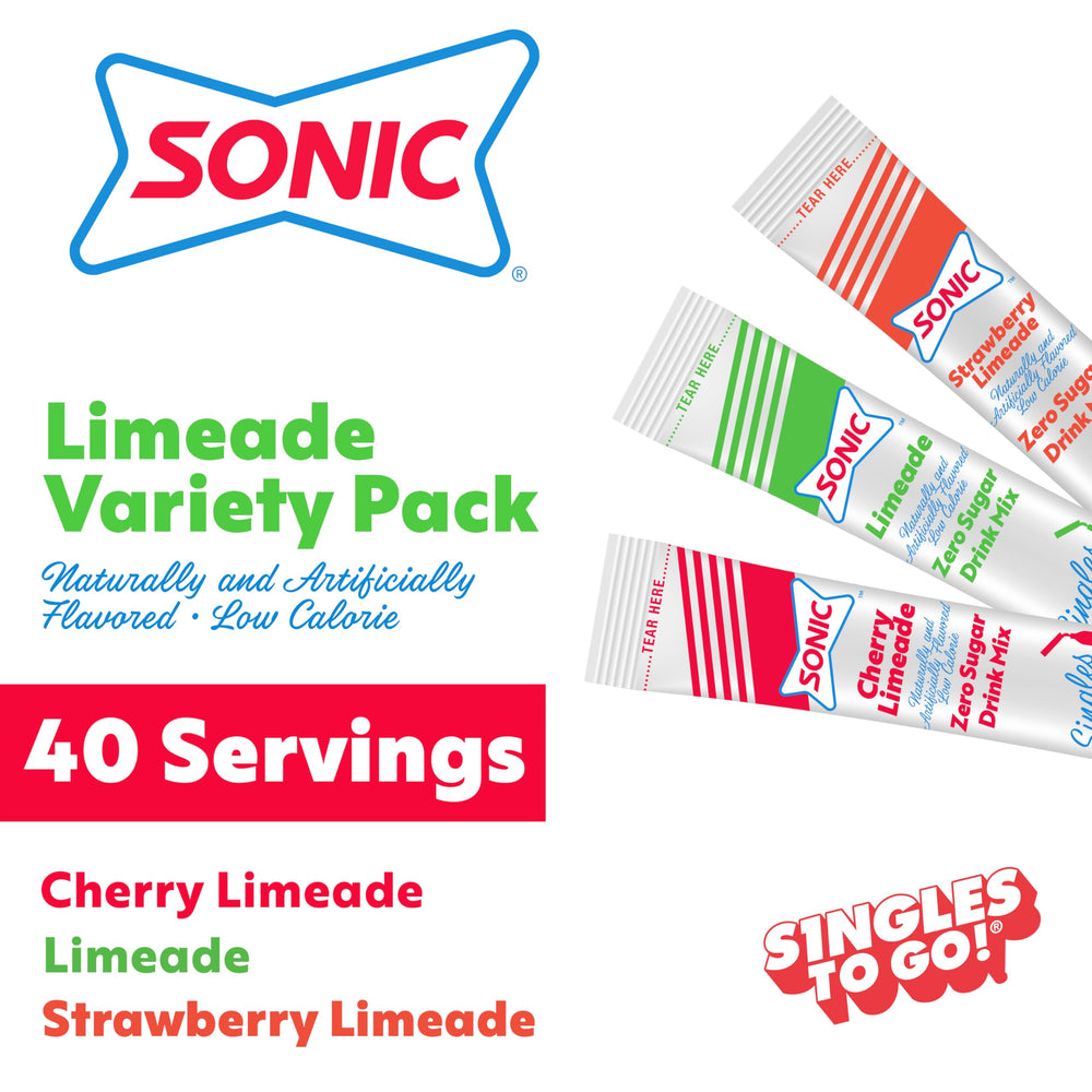 SINGLES TO GO Cherry Limeade packets deliver bold flavor in a single-serve format.