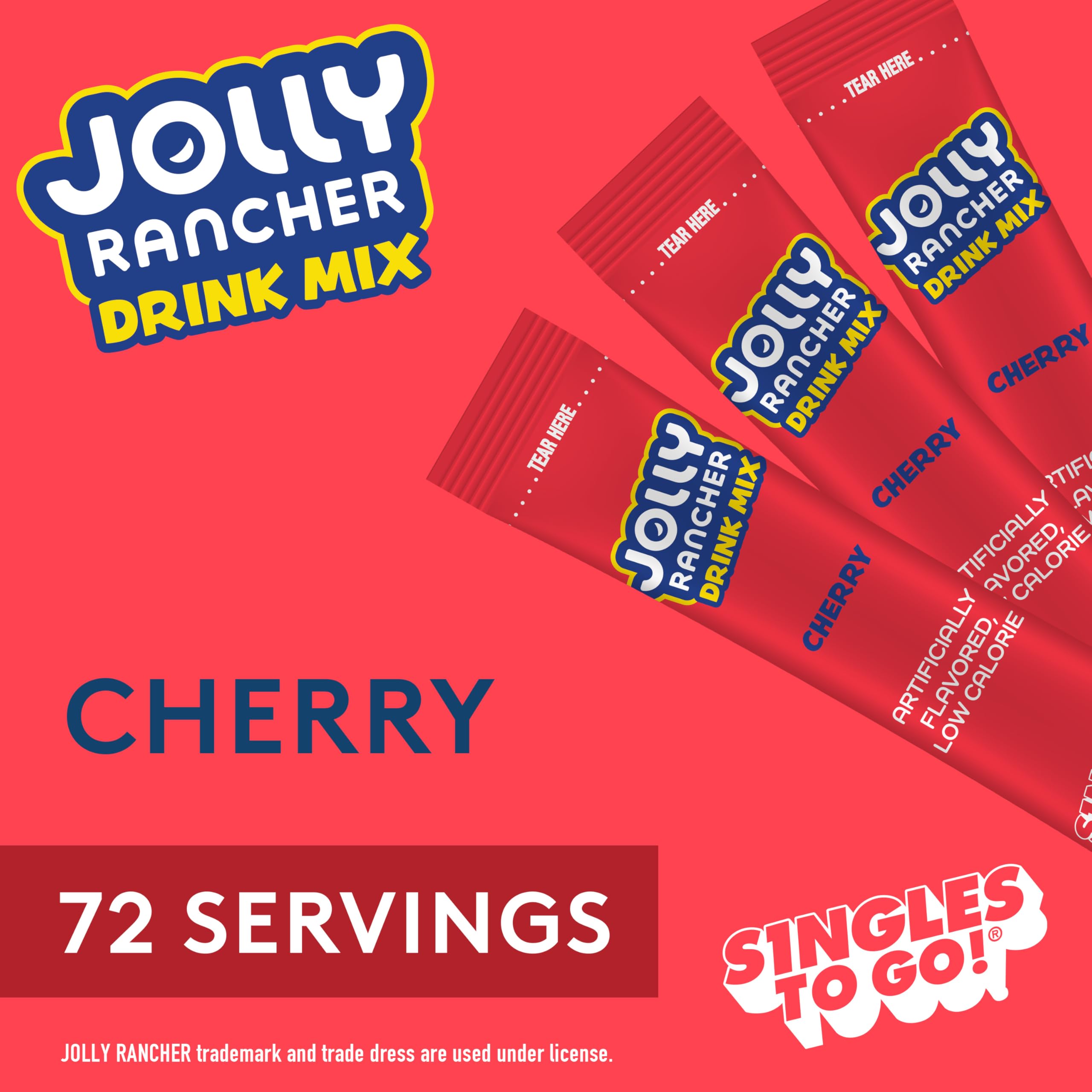 SINGLES TO GO Jolly Rancher Cherry single stick dissolves quickly for flavorful water.