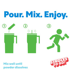 SINGLES TO GO Limeade packets offer zero sugar flavor for refreshing water.