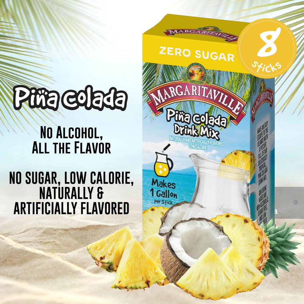 SINGLES TO GO! Margaritaville gallon pitcher with powder pour for simple flavor refreshment.