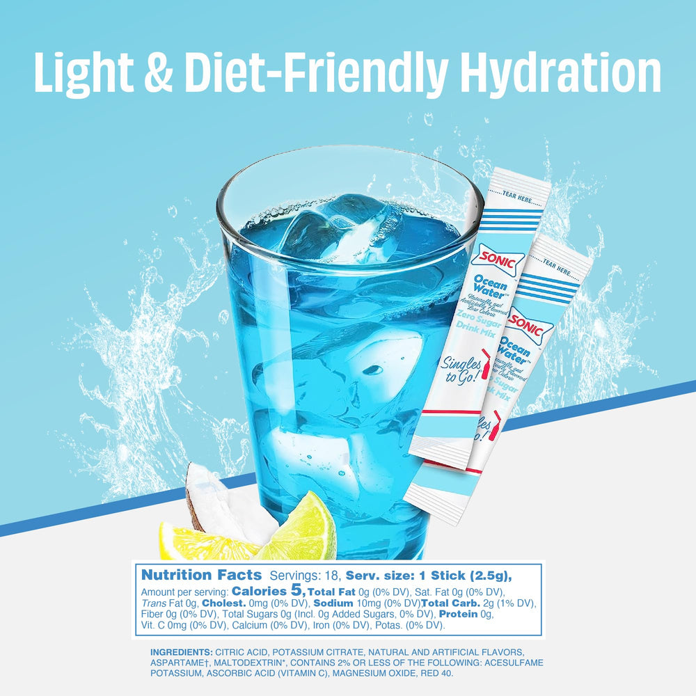SINGLES TO GO Ocean Water stick close-up for quick flavor boost.