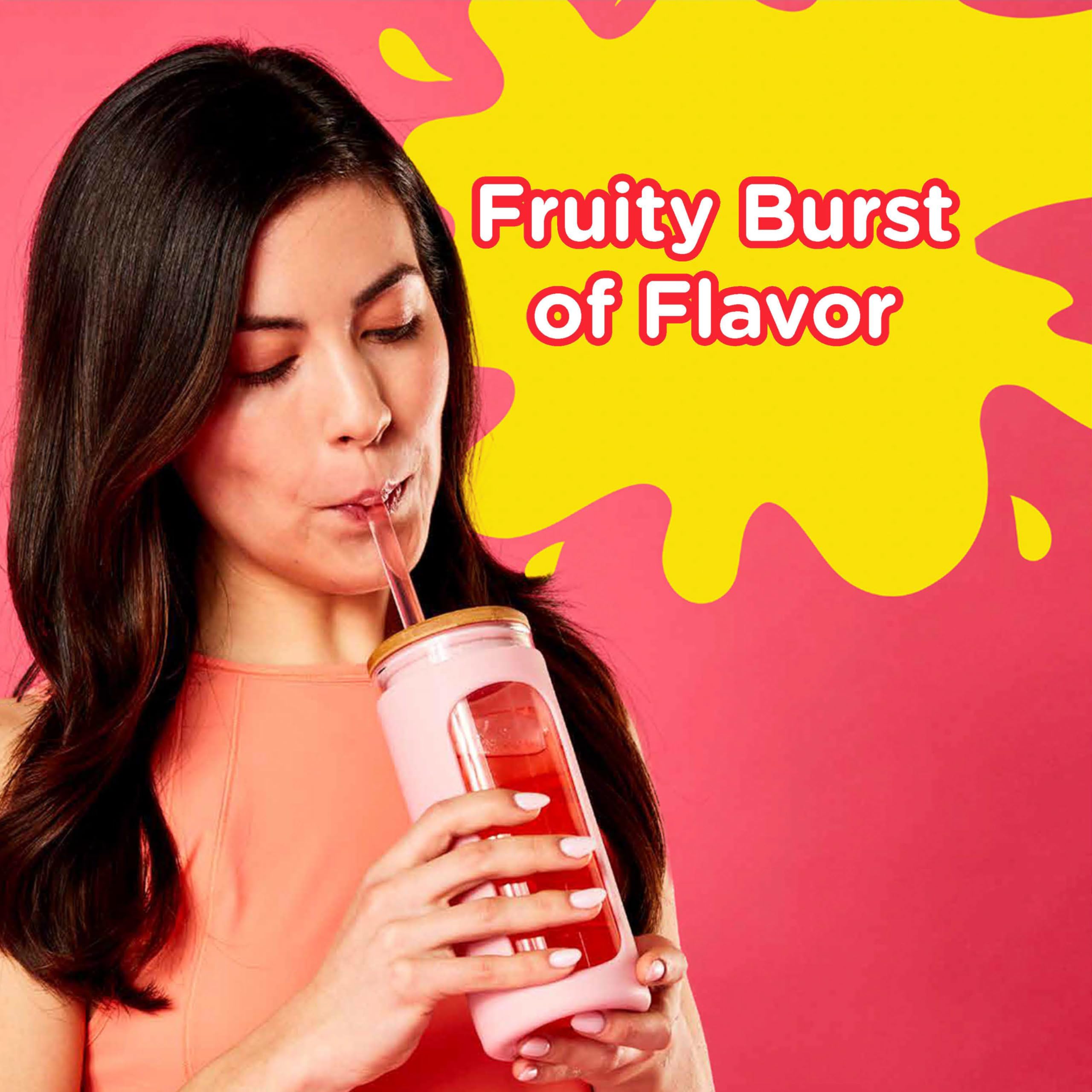 Travel-friendly Starburst packaging highlighting easy hydration on the go