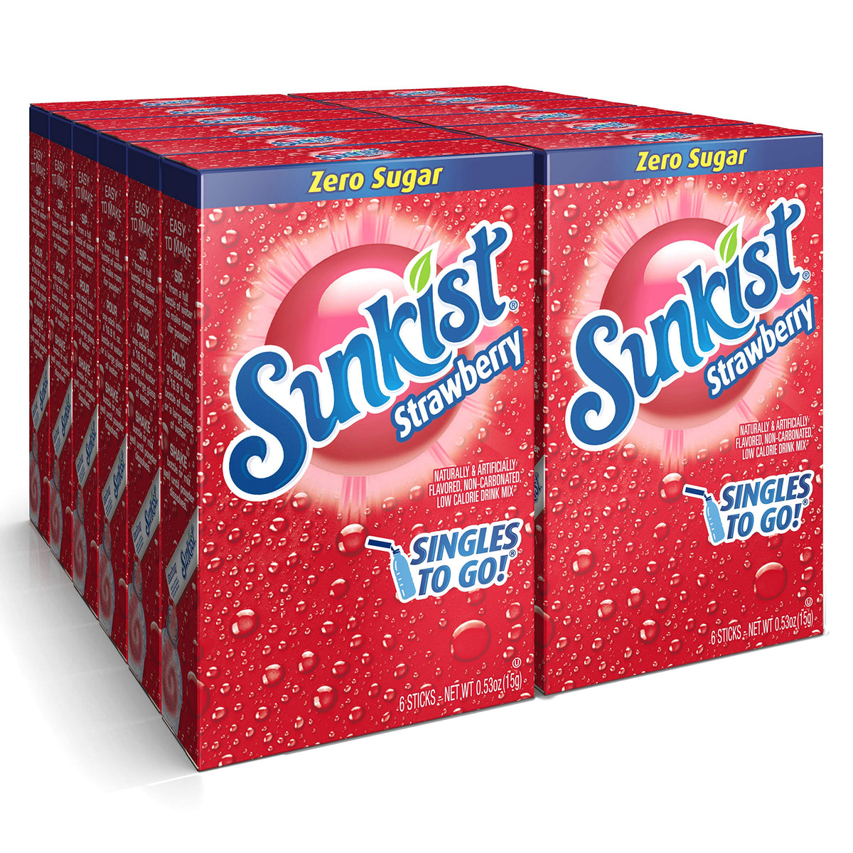 SINGLES TO GO Sunkist Strawberry stick packet for on-the-go flavor and easy hydration